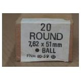20 Military Surplus 7.62x51mm (.308) Ball Ammo