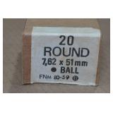 20 Military Surplus 7.62x51mm (.308) Ball Ammo