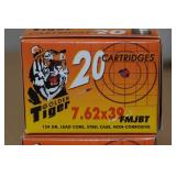 40 Golden Tiger 7.62x39mm 124Gr FMJ BT Steel Case Ammo