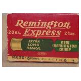 25 Remington Express 20 Gauge 2-3/4" 6 Shot Shotshells