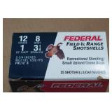 25 Federal Field & Range 12 Gauge 2-3/4" 8 Shot Shotshells