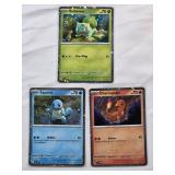 Lot of 3 Pokemon Holo Cards: Bulbasaur, Charmander, Squirtle