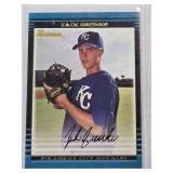 Zack Greinke Rookie 2002 Bowman BDP6