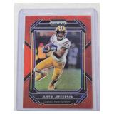 Justin Jefferson 2023 Panini Red Prizm Draft Picks #61 and Numbered 267/299