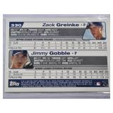 Zack Greinke & Jimmy Gobble Dual Rookie Card 2003 Topps Future Stars No. 330
