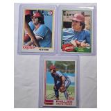 Lot of 3 Vintage Pete Rose Topps Cards