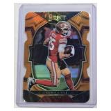 George Kittle 2022 Panini Orange Prizm Die Cut No. 5 and Numbered 18/199