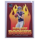 J.J. McCarthy Rookie Insert 2024 Donruss Red Hot Rookies RHR-JJM