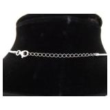 .925 Sterling Silver Diamond Accented Topaz Crystal Pendant Necklace