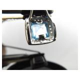 .925 Sterling Silver Diamond Accented Topaz Crystal Pendant Necklace