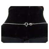 .925 Sterling Silver Blue Lace Glass Wolf Mountain Pendant Necklace