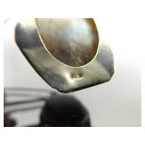 .925 Sterling Silver Large Labradorite Cabochon Pendant Necklace