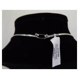 NEW .925 Sterling Silver Abalone Pendant Rigid Omega Necklace