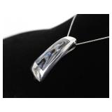 .925 Sterling Silver Inlayed Abalone Pendant Necklace