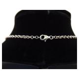 .925 Sterling Silver Amber Dangles Necklace