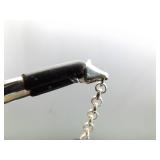 .925 Sterling Silver Amber Dangles Necklace