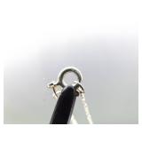 .925 Sterling Silver Amber Pendant Necklace