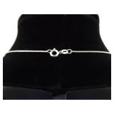 .925 Sterling Silver Amber Drop Pendant Necklace