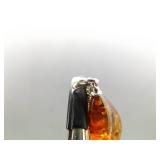 .925 Sterling Silver Amber Drop Pendant Necklace