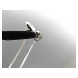 .925 Sterling Silver Amber Drop Pendant Necklace