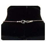 .925 Sterling Silver Clasp Agate Bead Leather Necklace