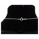 .925 Sterling Silver Onyx Cabochon Petal Pendant Necklace