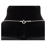 .925 Sterling Silver Onyx and Pearl Cabochon Pendant Necklace