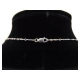 .925 Sterling Silver Genuine Pearl and Onyx Necklace