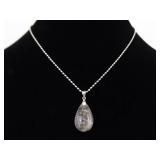 .925 Sterling Silver Rutilated Quartz Pendant Necklace