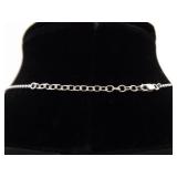 .925 Sterling Silver Zirconia Dangle Bar Necklace