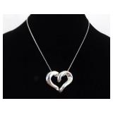 .925 Sterling Silver Heart Pendant Pendant Necklace