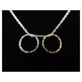.925 Sterling Silver Gold Accented Promise Ring Pendant Necklace