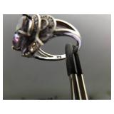 .925 Sterling Silver Mystic Quartz Crystal Ring Size 5.25