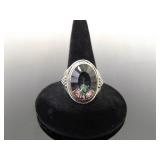 .925 Sterling Silver Mystic Quartz Crystal Ring Size 9