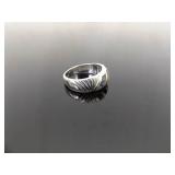 .925 Sterling Silver Inlayed Abalone Ring Size 5.5