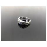 .925 Sterling Silver Inlayed Abalone Ring Size 5.5