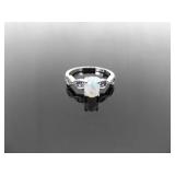 NEW .925 Sterling Silver Amethyst and Opal Crystal Ring Size 8