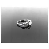 NEW .925 Sterling Silver Amethyst and Opal Crystal Ring Size 8