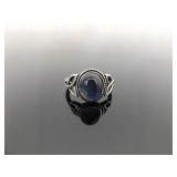 NEW .925 Sterling Silver Moonstone Cabochon Crystal Celtic Ring Size 7