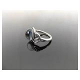 NEW .925 Sterling Silver Moonstone Cabochon Crystal Celtic Ring Size 7