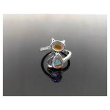 NEW .925 Sterling Silver Moonstone Cabochon Crystal Celtic Ring Size 9