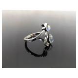 NEW .925 Sterling Silver Moonstone Cabochon Crystal Celtic Ring Size 9