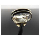 .925 Sterling Silver Multi Inlayed Stone Zuni Heart Ring Size 7.75
