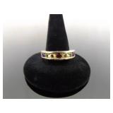 .925 Sterling Silver Multi Stone Vermeil Band Ring Size 8