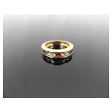 .925 Sterling Silver Multi Stone Vermeil Band Ring Size 8