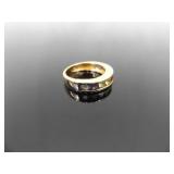 .925 Sterling Silver Multi Stone Vermeil Band Ring Size 8