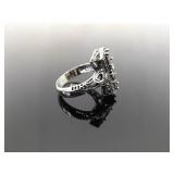 NEW .925 Sterling Silver Amethyst Crystal Bow Ring Size 10.25