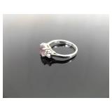 NEW .925 Sterling Silver Amethyst Crystal Ring Size 8