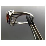 .925 Sterling Silver Garnet Marquis Ring Size 7