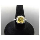 .925 Sterling Silver Citrine Ring Size 5.25